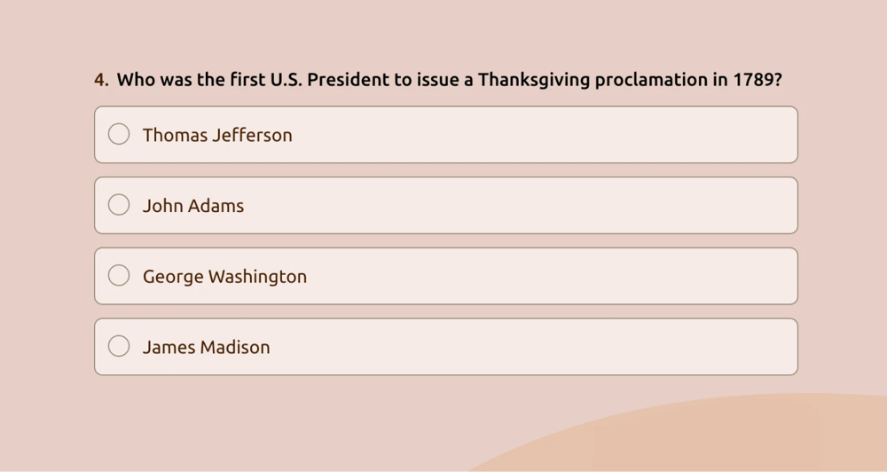 A presidential question about Thanksgiving