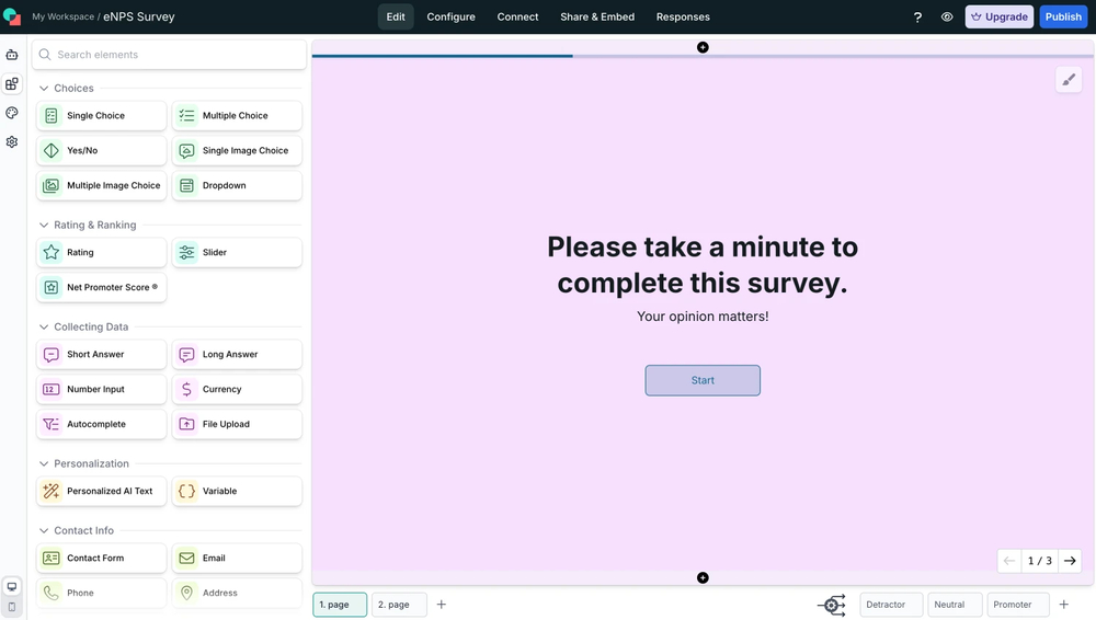 Workspace of involve.me