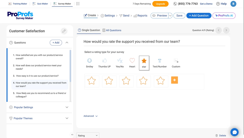 Workspace of ProProfs