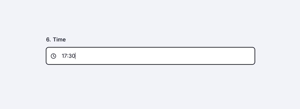 An image showing an example of “Time field” usage
