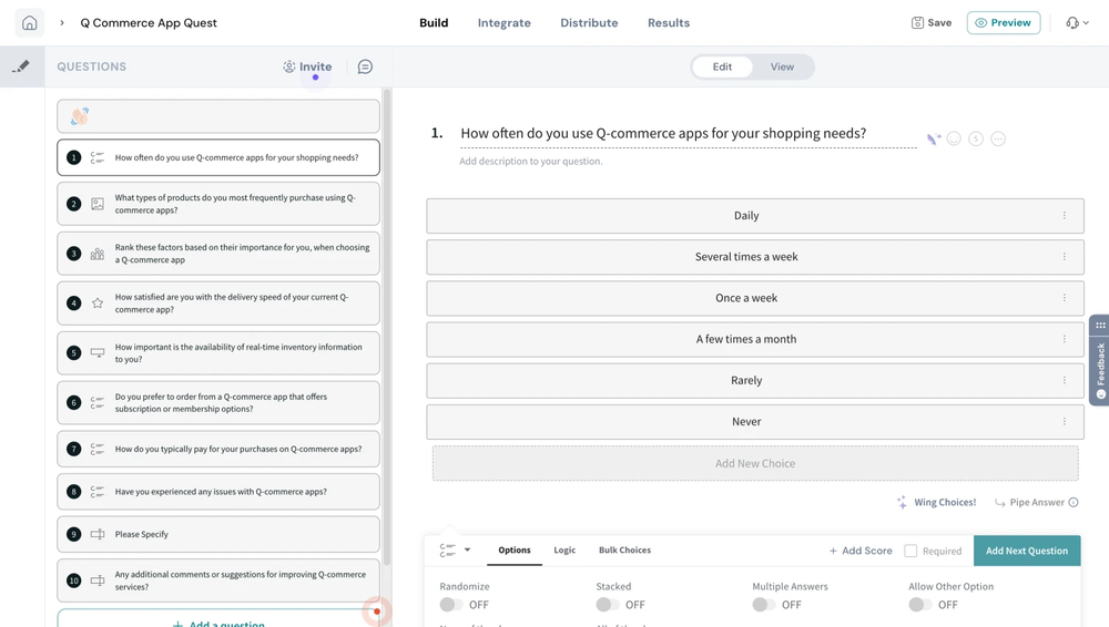 Workspace of SurveySparrow