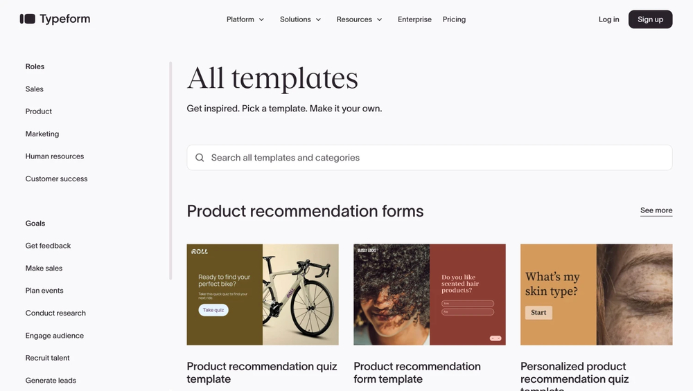 Typeform templates