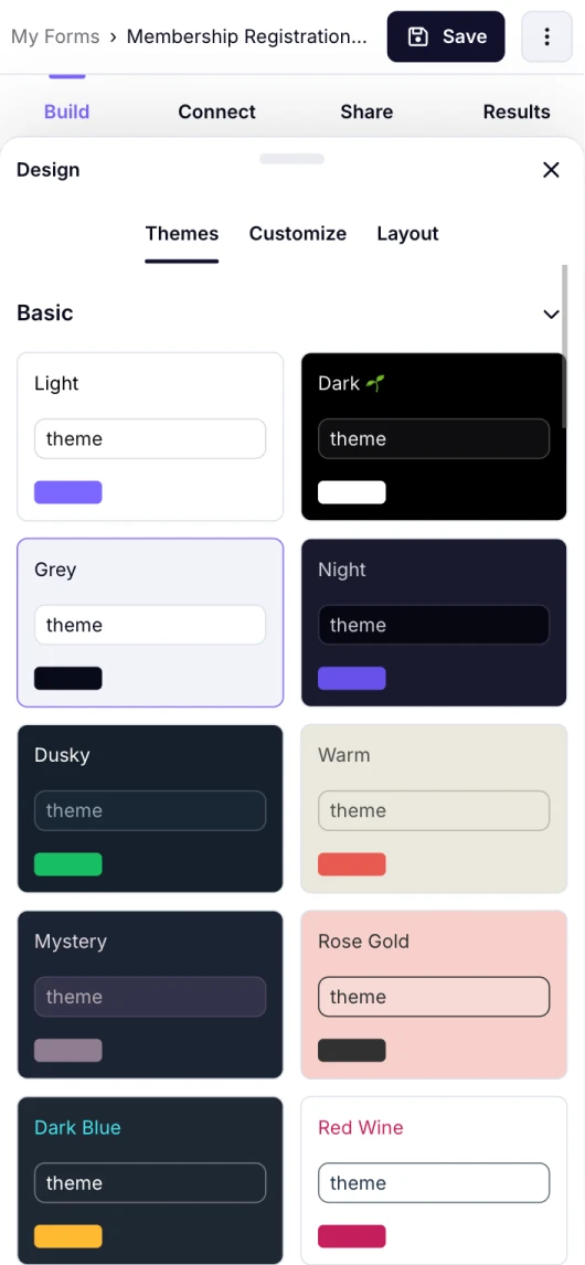 An image showing the āDesignā tab
