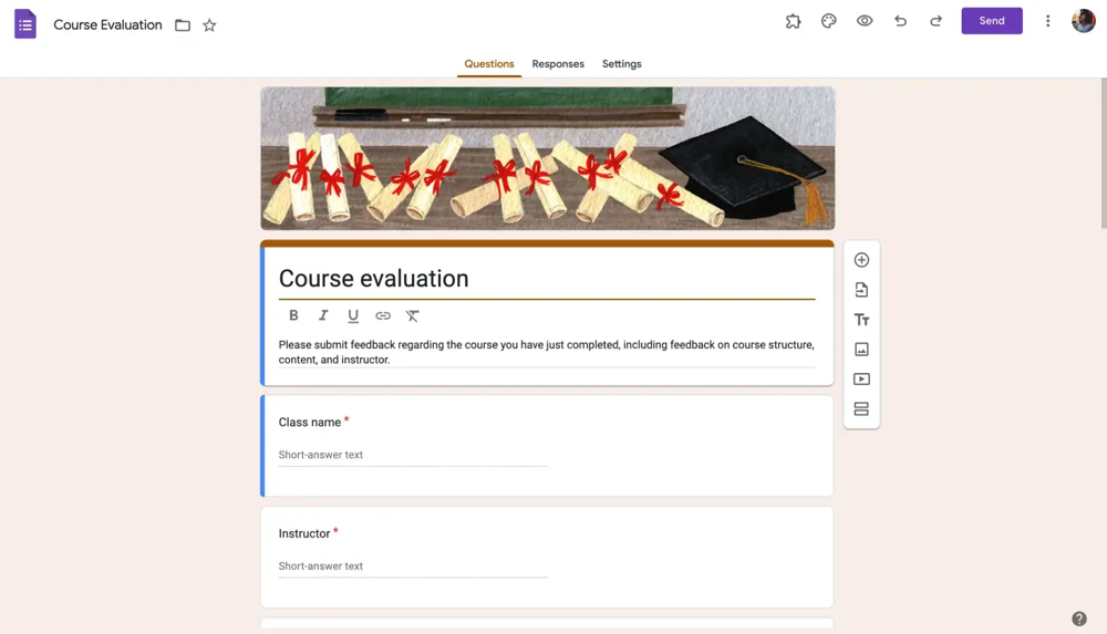 Google Forms Kursbewertungs-Formular