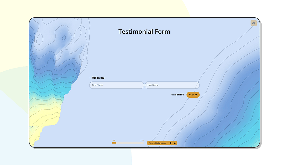 A testimonial form example