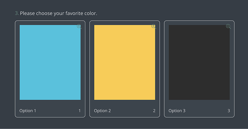 A picture selection question example