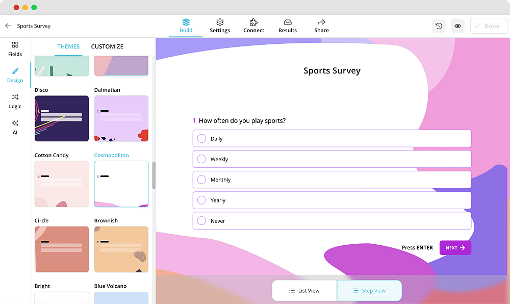 Change your survey design