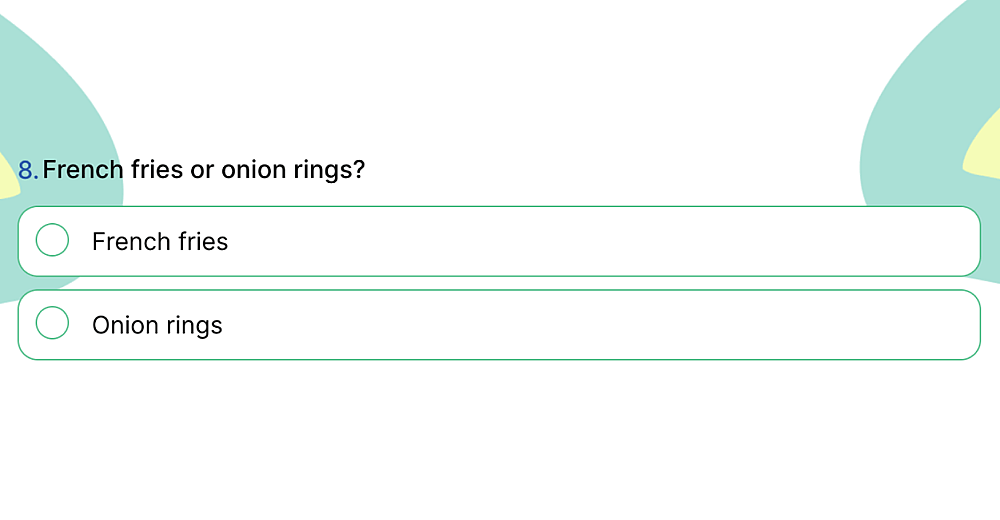 Une question "ceci ou cela" liée à la nourriture