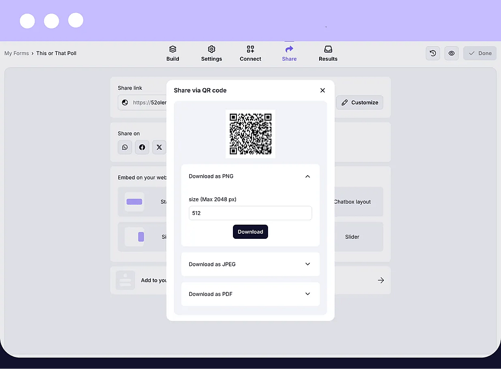 Generate a QR code