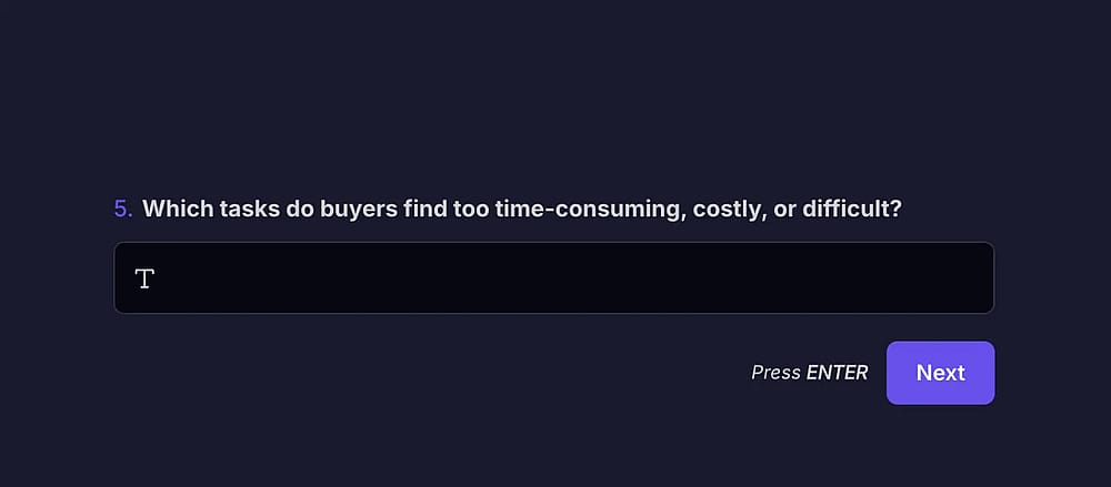 An example SEO question for identifying pain points &amp; needs