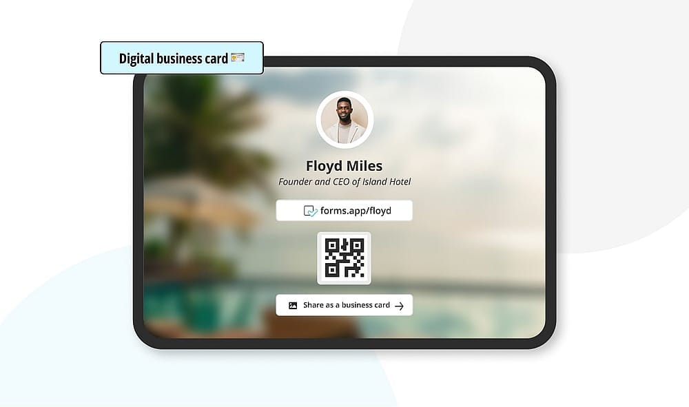 Using forms.app Profile as a digital business card