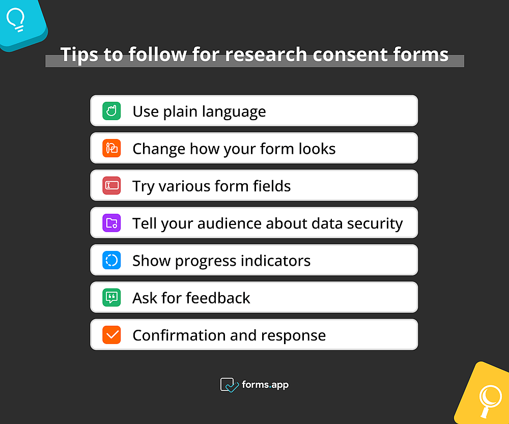 Conseils à prendre en compte lors de la création de formulaires de consentement de recherche