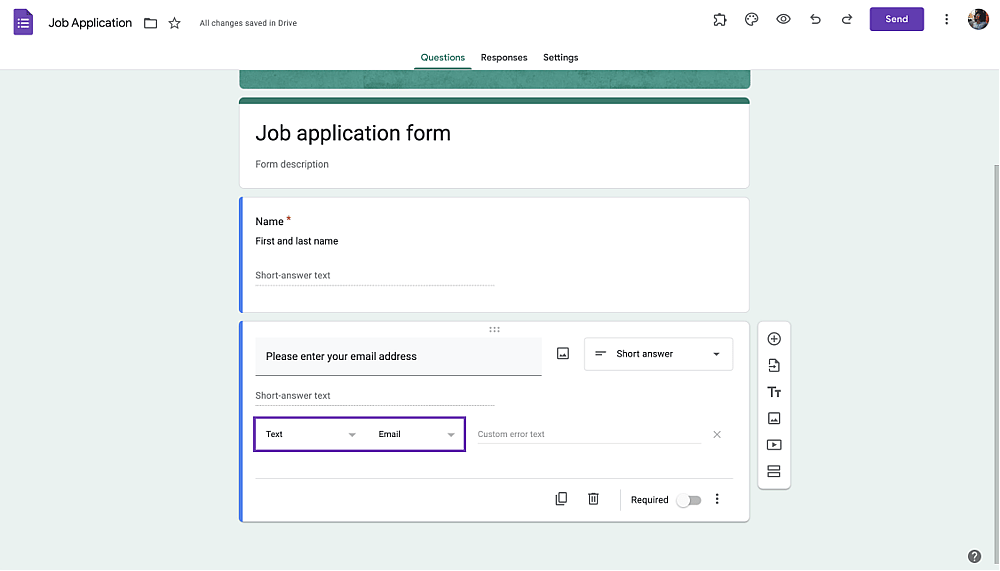 Asking for email addresses with a form field