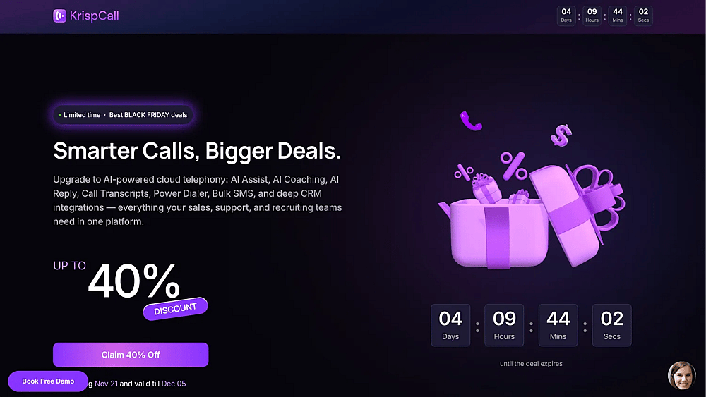 Homepage of KrispCall