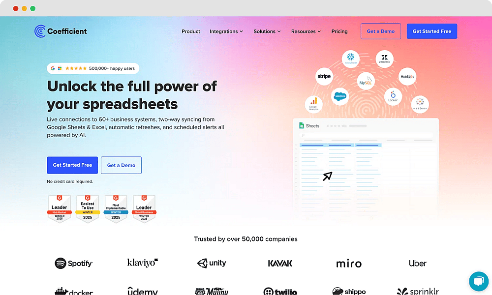 The homepage of Coefficient