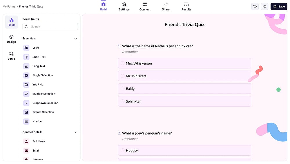 Workspace of forms.app