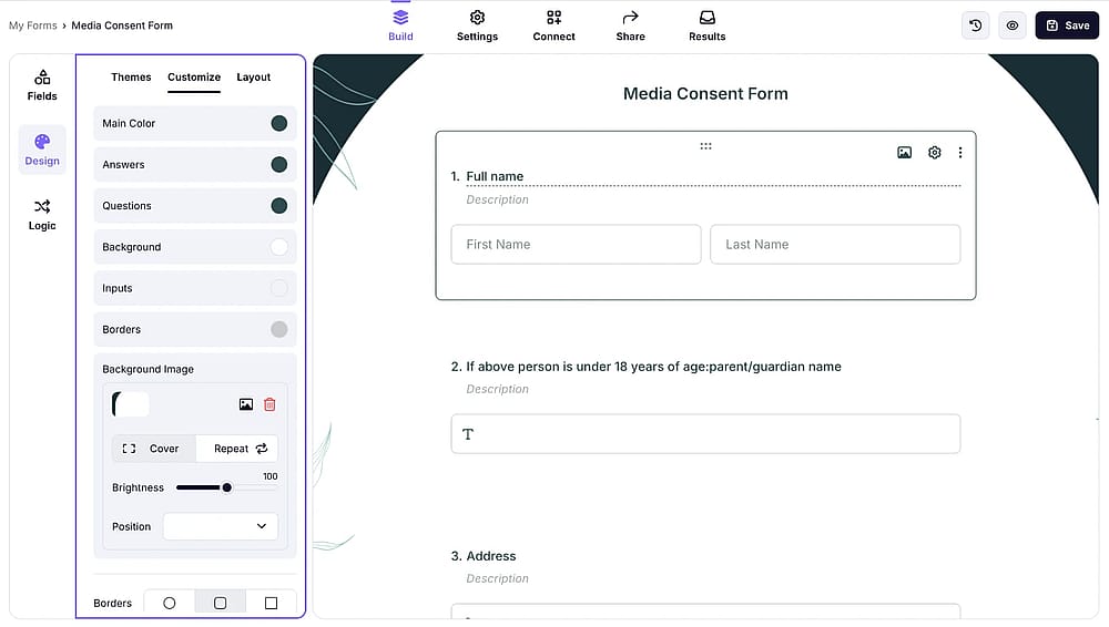 Change your consent form’s design