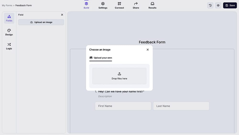 An image showing how to upload the image needed to the Logo field