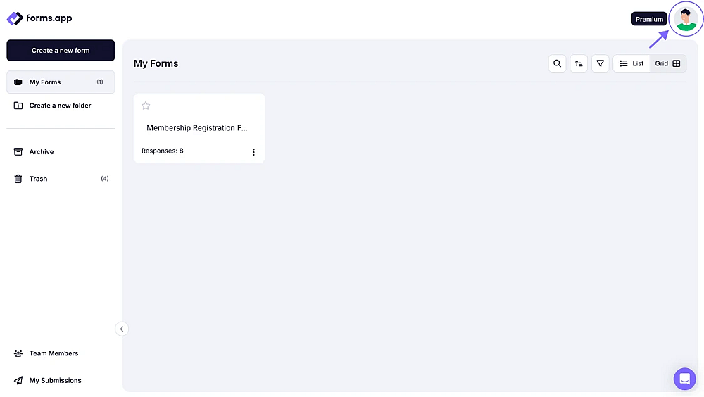 An image showing where you can click your profile picture