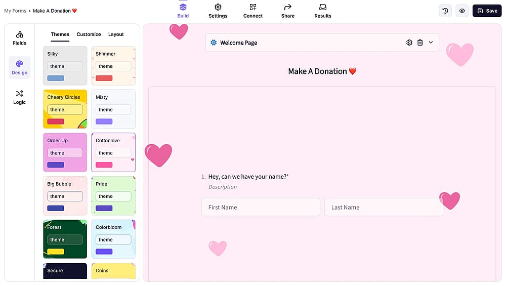 Change the form theme