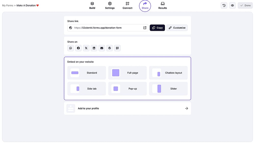 Choose an embed type