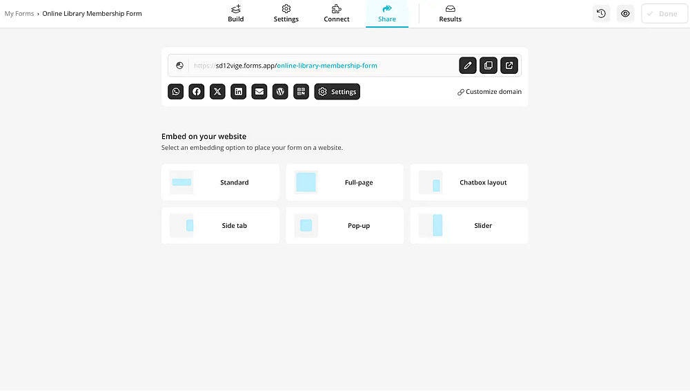 Share your feedback form
