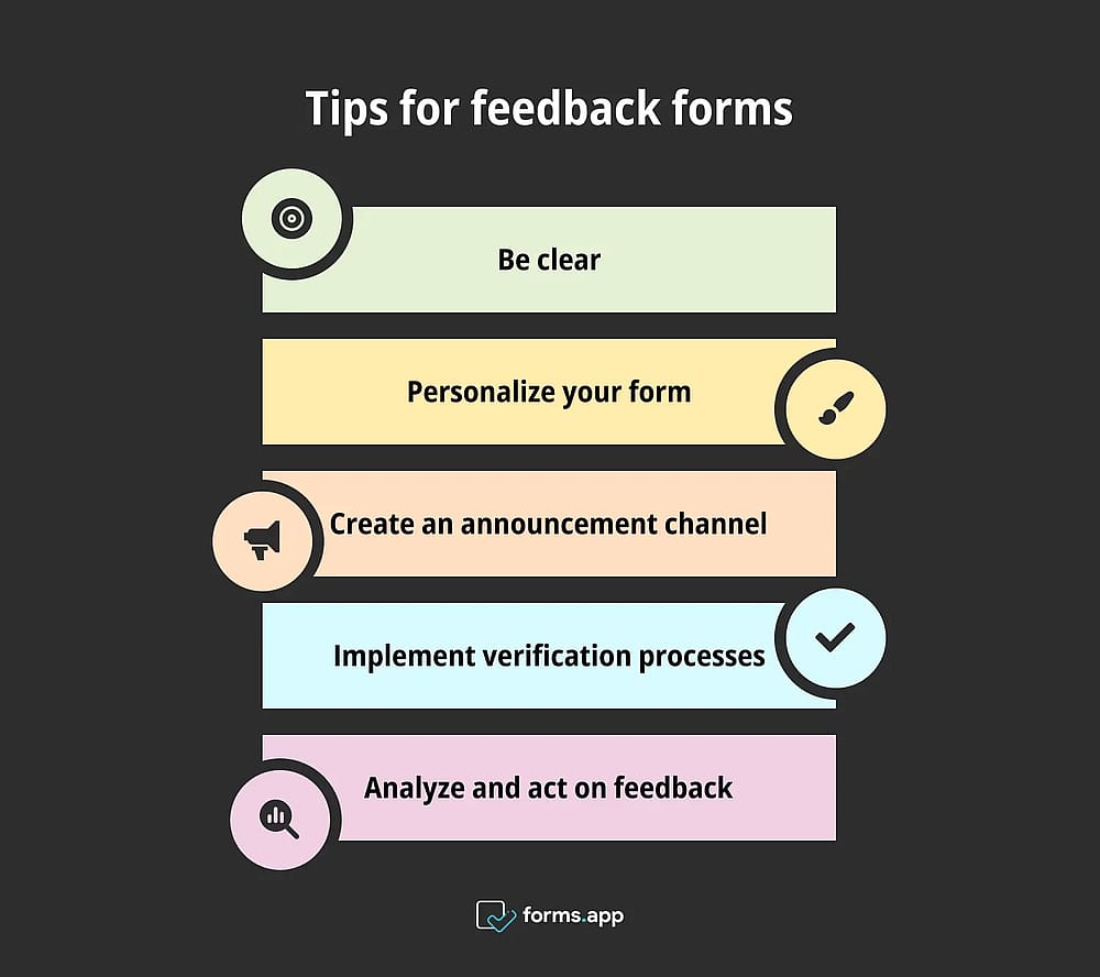 Pro tips for feedback forms