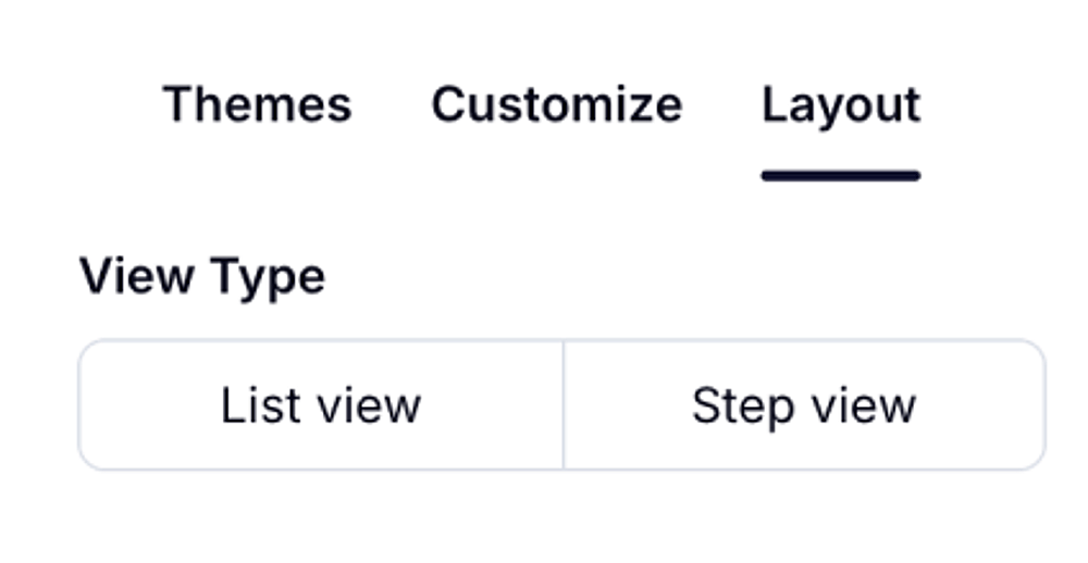 An image showing the place from the “Design” tab and the “Layout” section where you can change your form’s view type