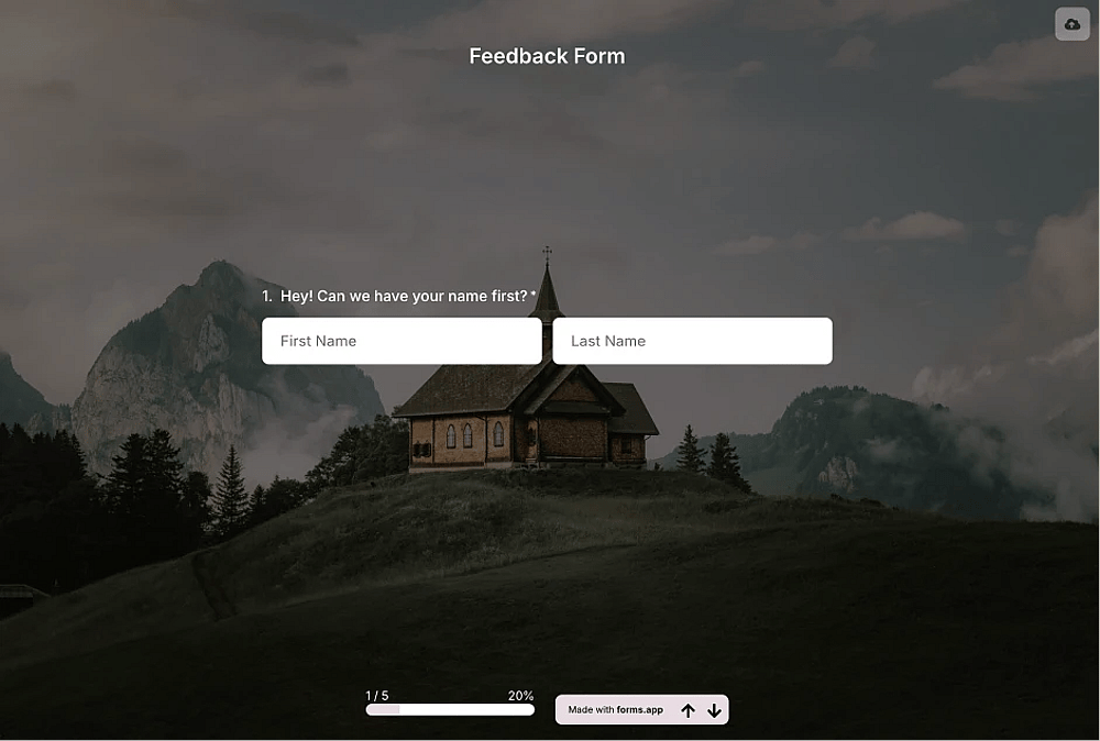An image showing an example of an uploaded background picture to your form