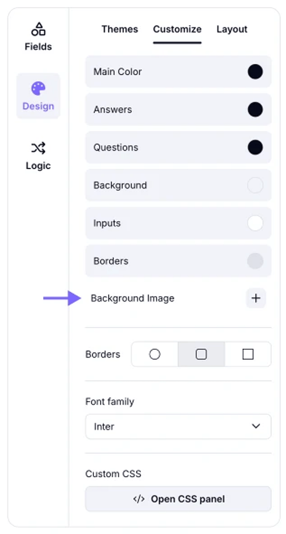 An image highlighting the “Background Image” button you need to click