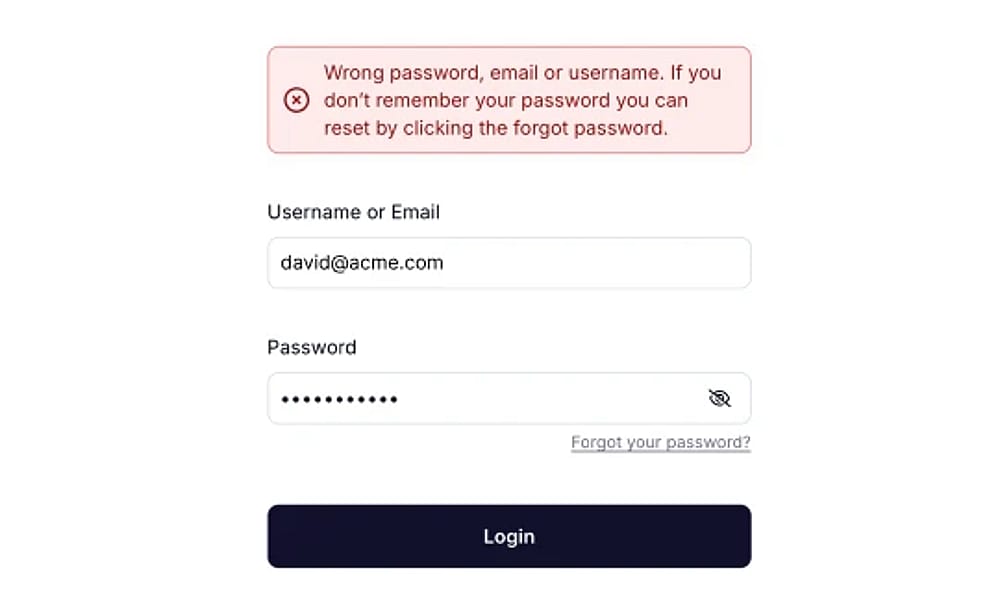 An image showing the warning message when an account is deleted