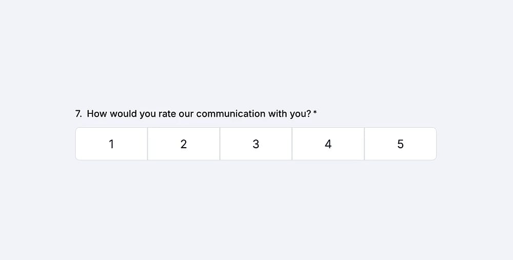 An image showing an example of the ready “Opinion scale” field