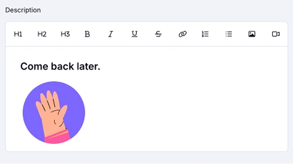 An image showing the example of the customized countdown page, which your respondents will view