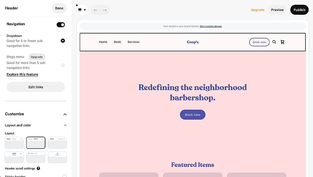 Workspace of Weebly