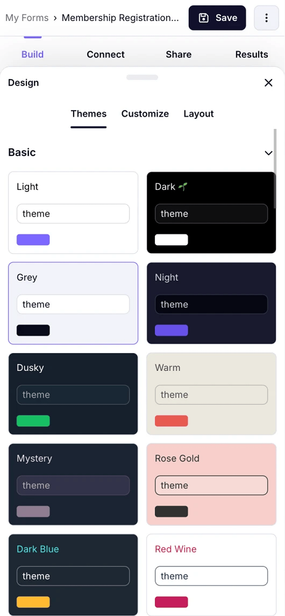 An image showing the “Design” tab