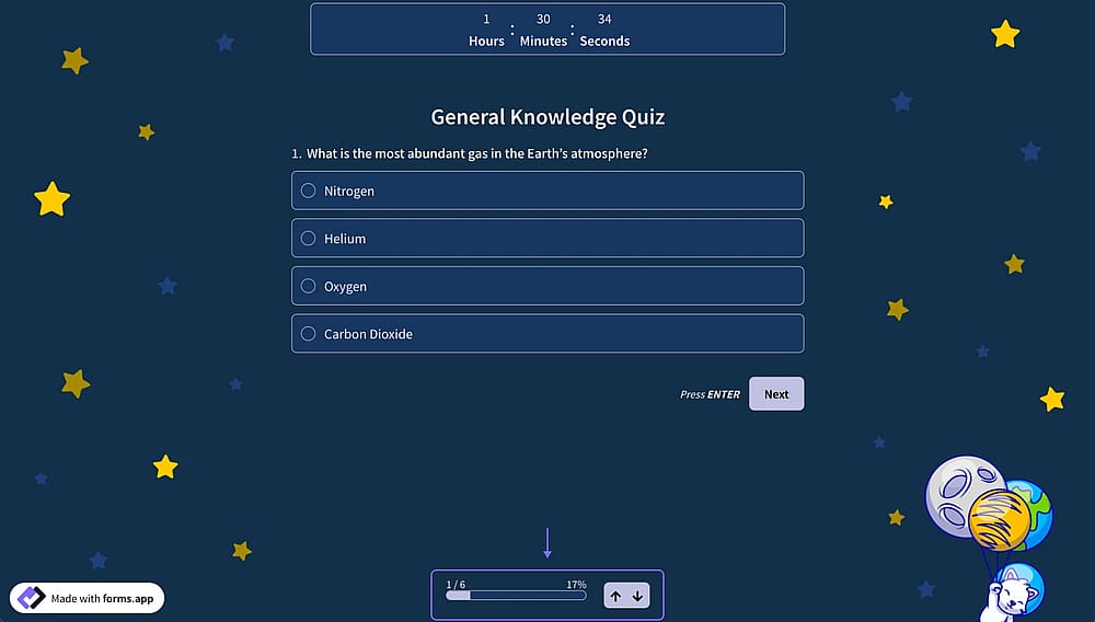Select the ‘Step view’ and check the progress bar within your quiz questions
