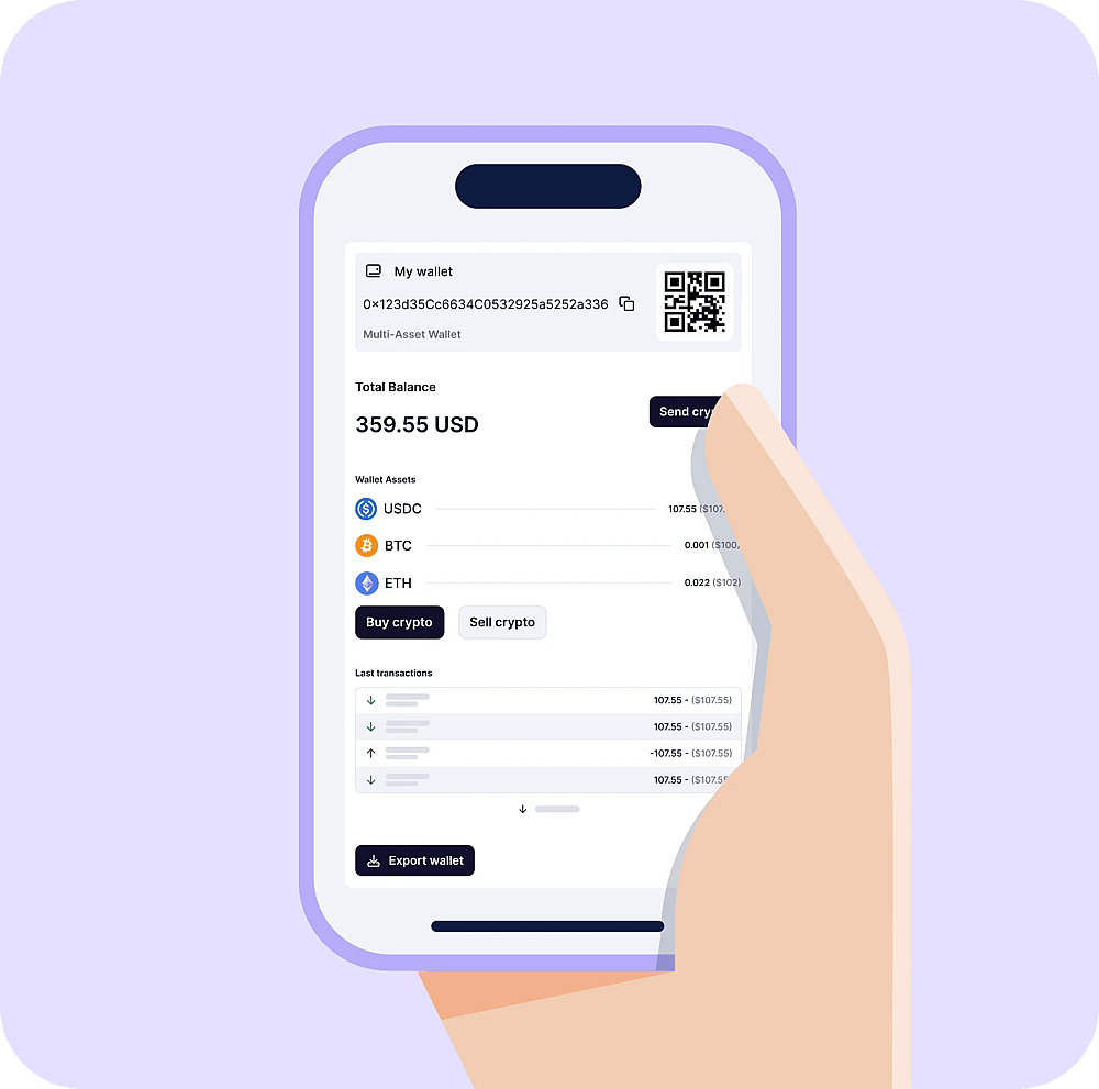 One-click crypto wallet setup