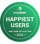 "Happiest Users" award by Crozdesk