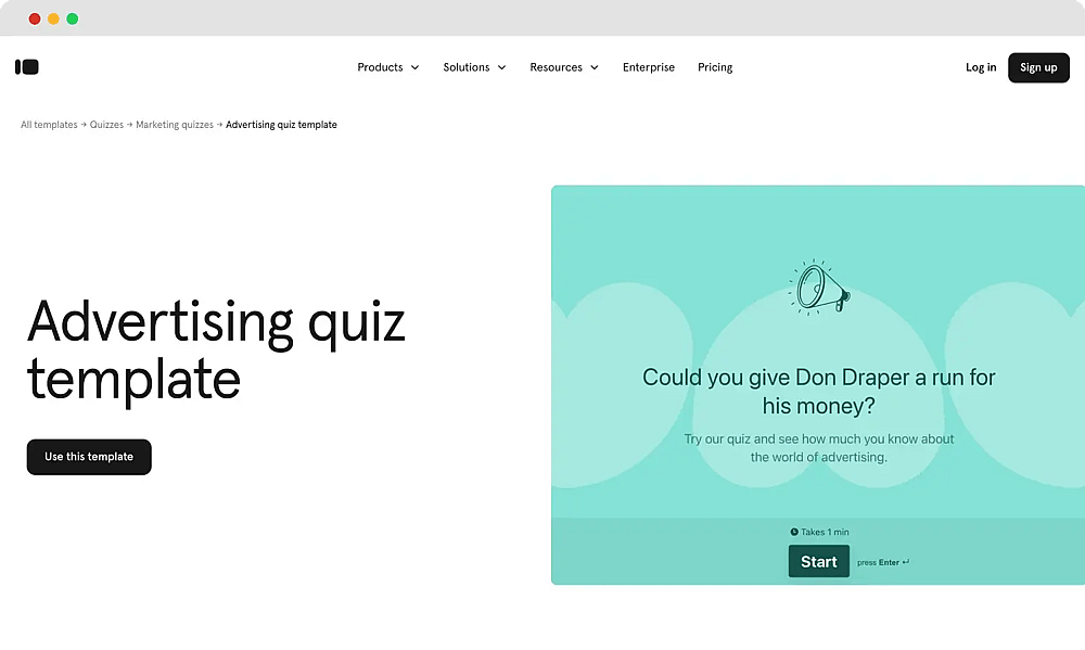 Plantilla de cuestionario de marketing de Typeform
