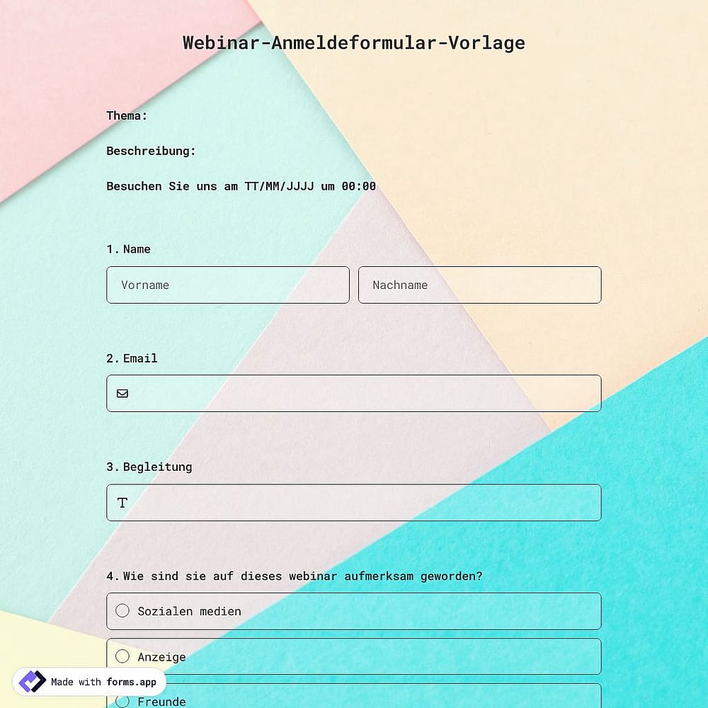 Webinar-Anmeldeformular-Vorlage