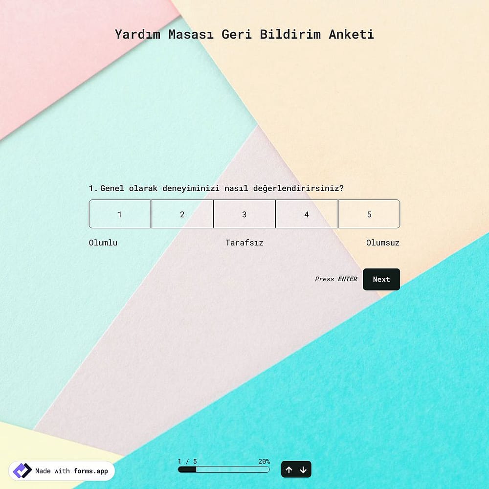 Yardım Masası Geri Bildirim Anketi Şablonu