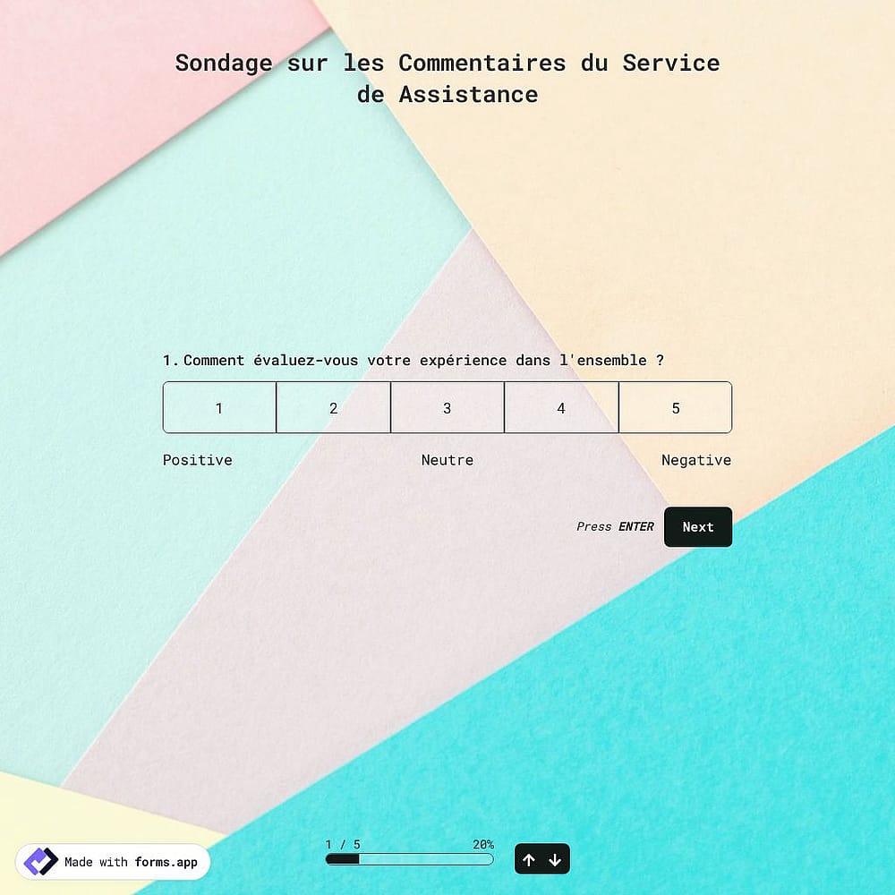 Modèle de Sondage de Rétroaction pour le Service de Assistance