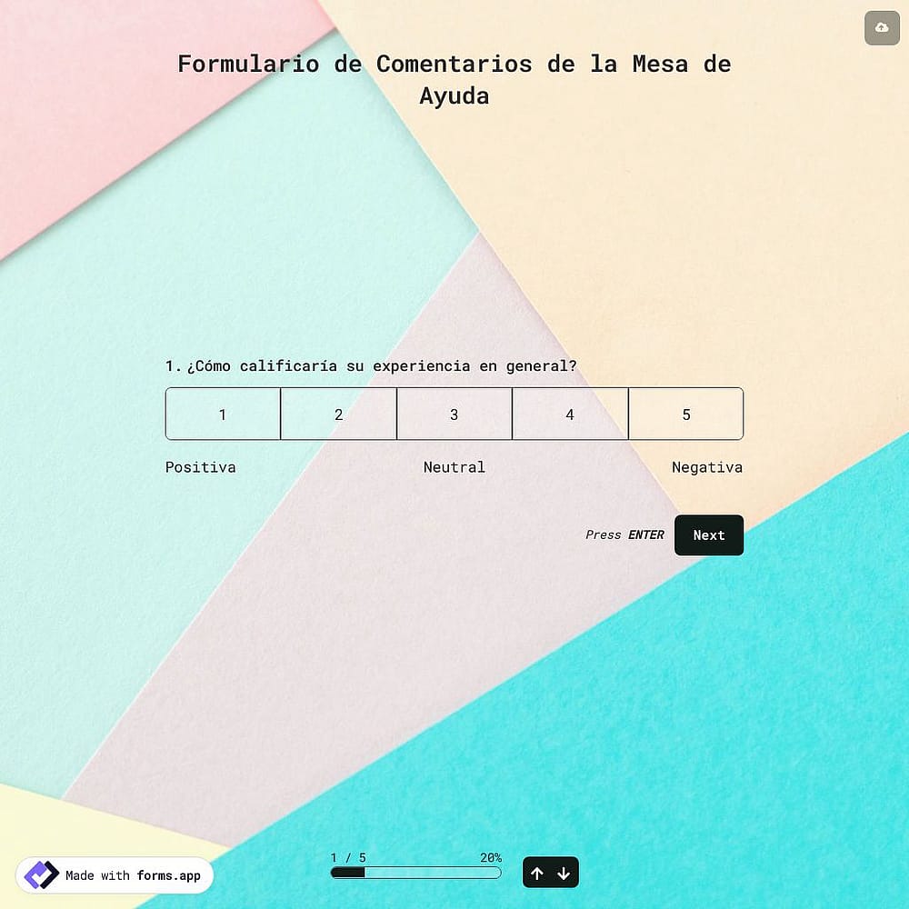Plantilla de Formulario de Comentarios de la Mesa de Ayuda