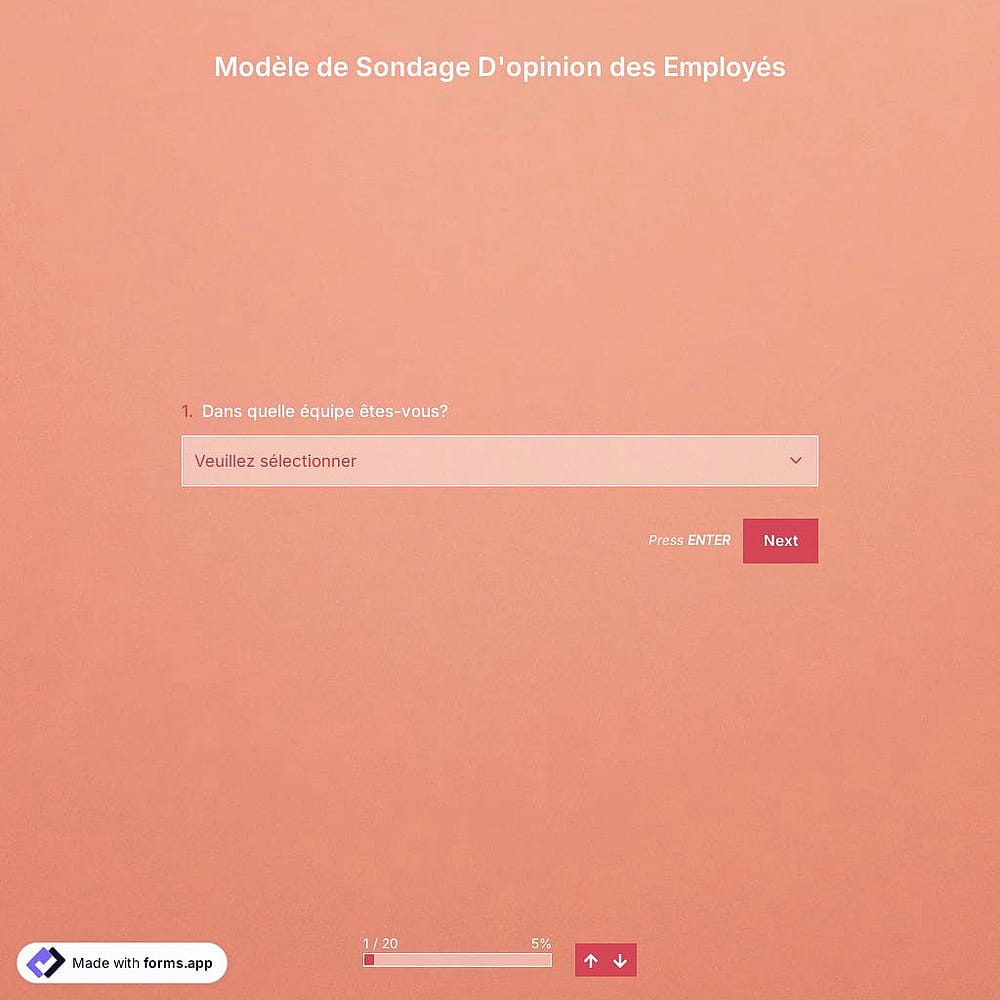Modèle de sondage de feedback des employés