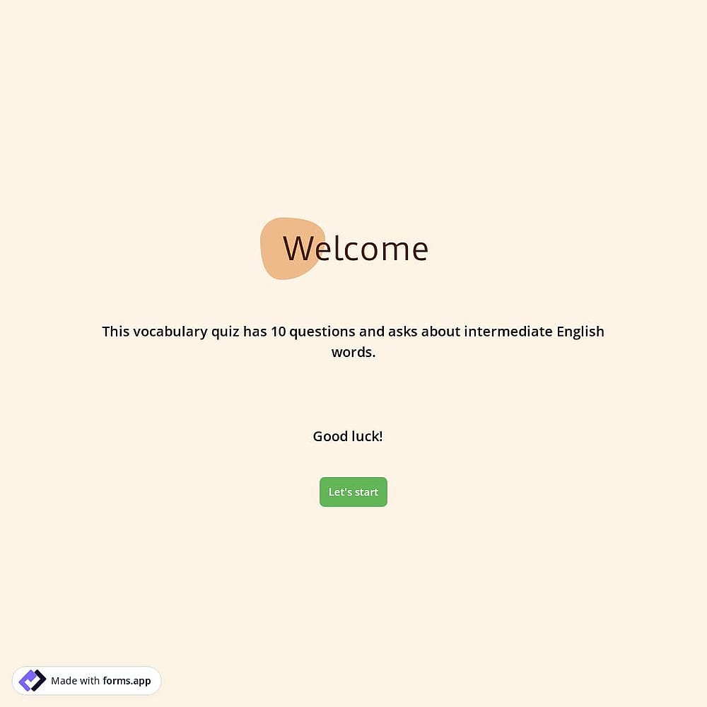 Vocabulary Quiz Template