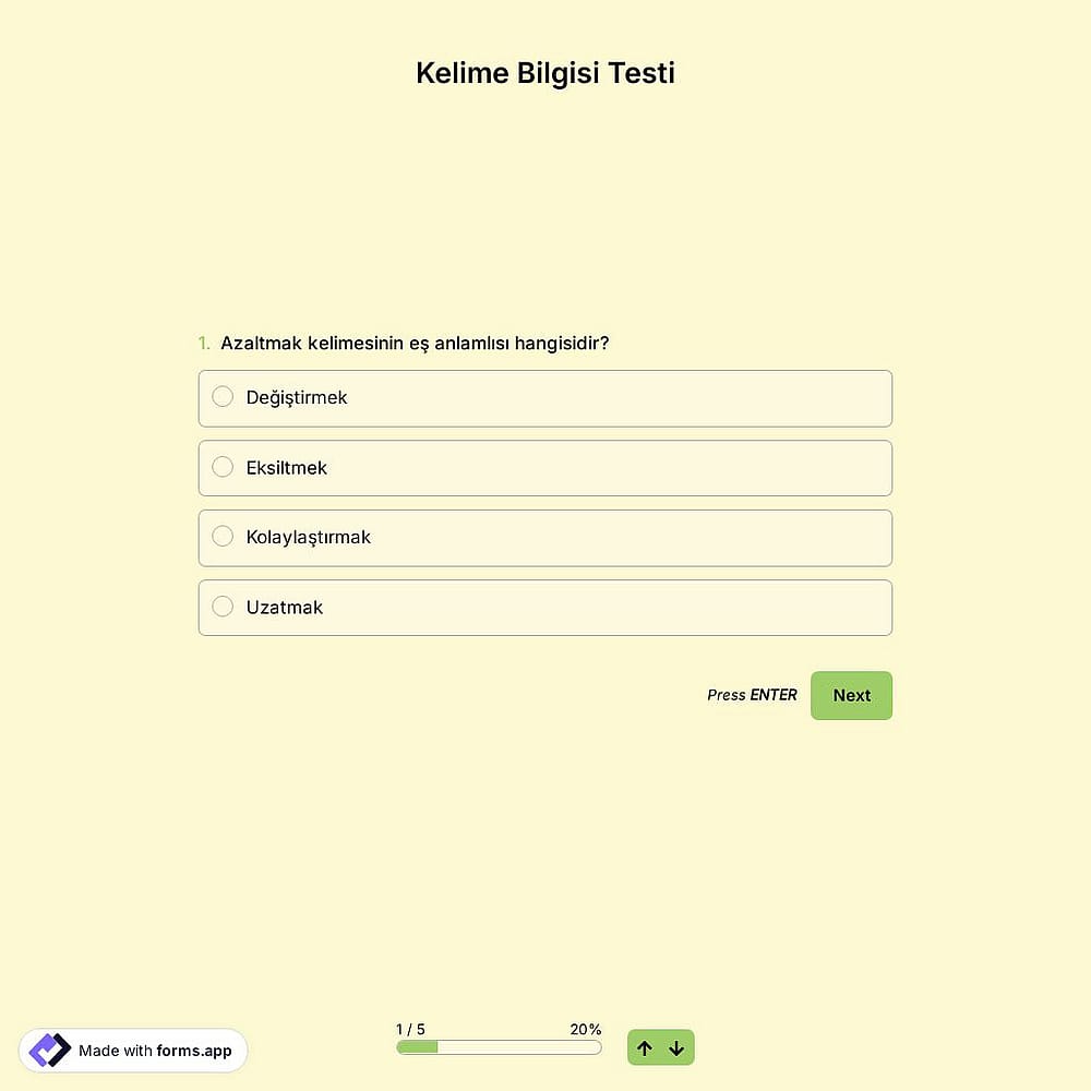Kelime Testi Şablonu