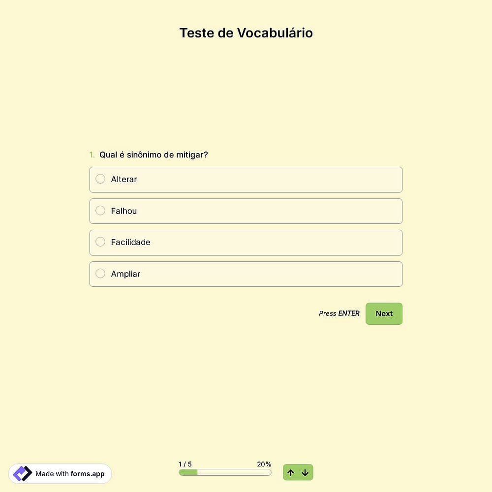Modelo de Teste de Vocabulário
