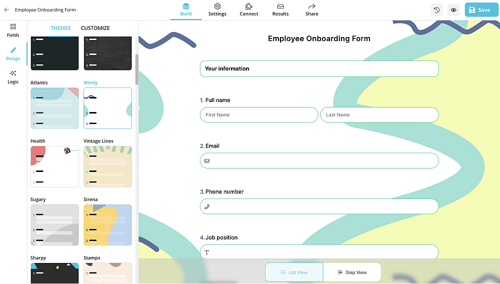 Design the form