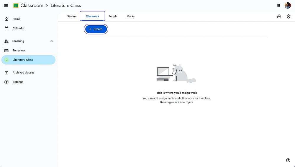 Click the “Create” button