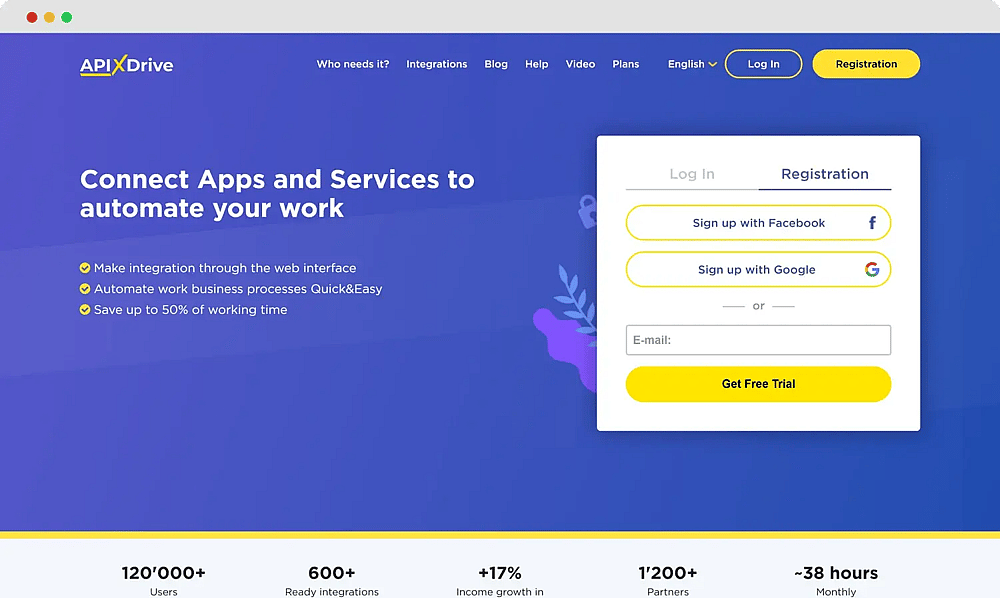 The homepage of Apix-Drive
